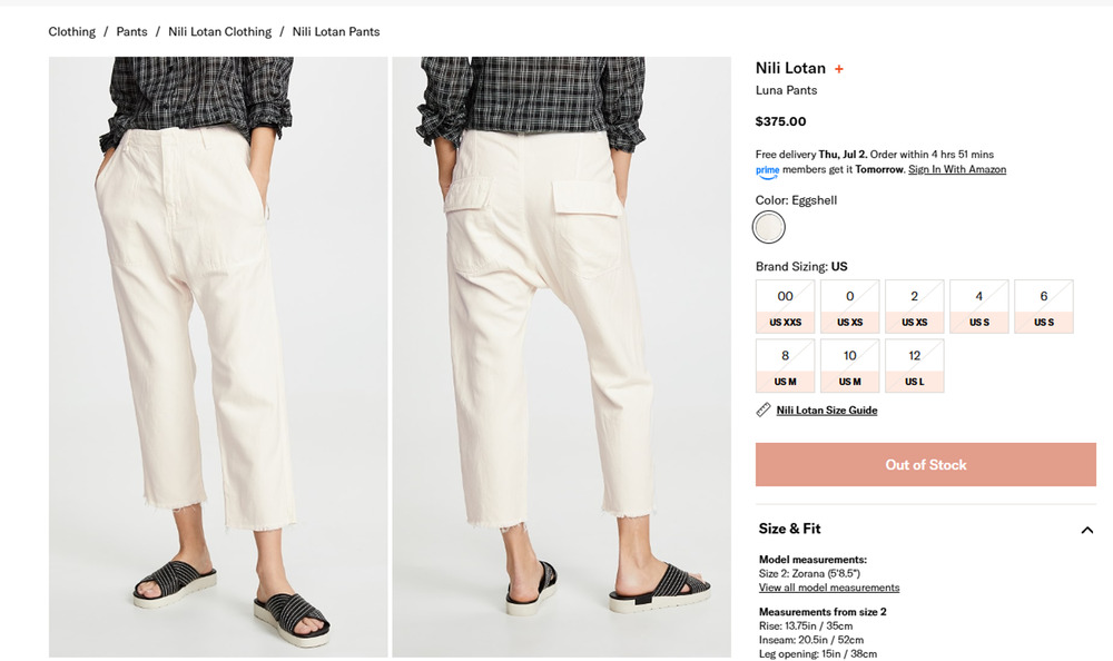 Nili Lotan Luna Pant Eggshell Ivory Size 8 $375
